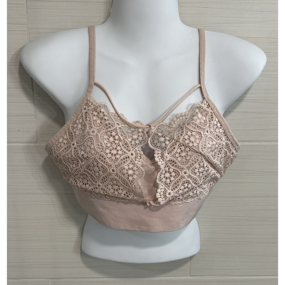 Auden Blush Pink Lightly Lined Lace Bralette XL, Soft Girl Romantic Feminine